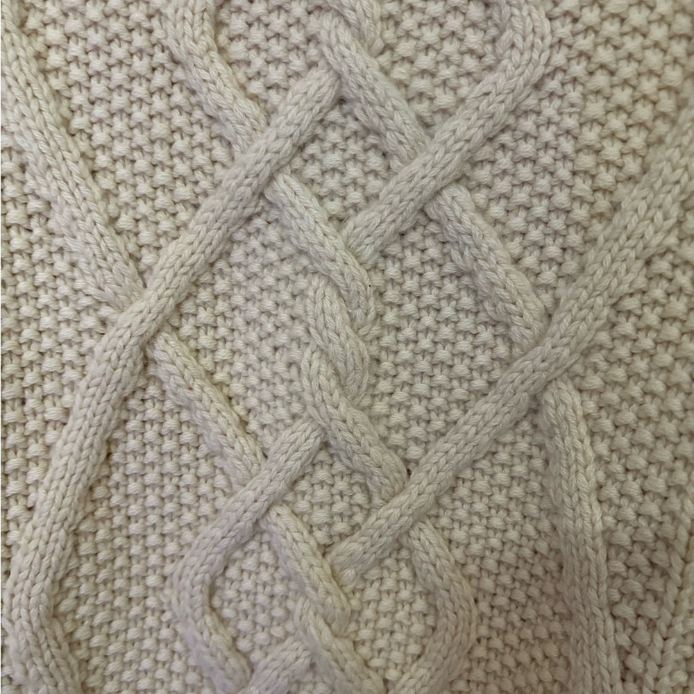 GUC Vintage Charter Club 100% Cashmere Beige Chunky Cable Knit Sweater Size M - Picture 2 of 4